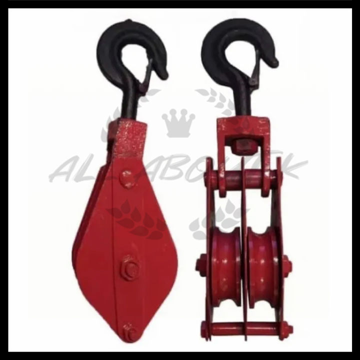 Pulley hook Double Wheel snatch block bearing type for rope and nylon