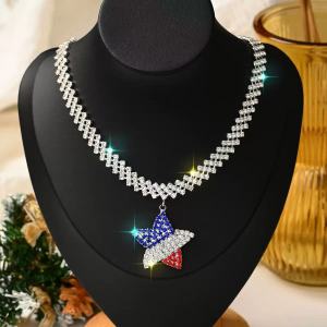 AE New European and American fashion jewelry full-diamond pendant personalized cross necklace coker Womens choker necklace