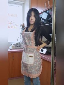 Tạp dề bằng vài Canvas hoa nhí hoạ tiết vintage xinh xắn Thoáng Khí Tạp Dề Nhà Bếp Cao Cấp