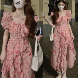 🌟CORE🌟dresses women new style 2025 Korean Trends Korean Style Puff Sleeved Sundress Women Plain Square Neck Long Sleeved A-line Dress