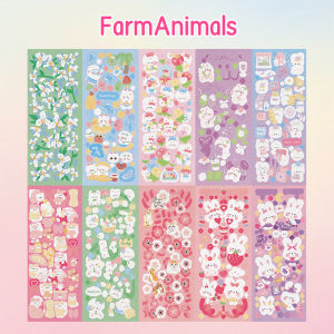 LAKOE 10pcs Diy Diary Sticker Guka Jurnal Stikers Kartun Lucu