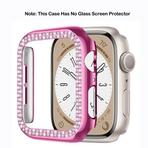 (No Glass)Diamond Case for Apple Watch Series 9 41mm 45mm 38mm 42mm Women iWatch Bling Bumper Cover for Apple Watch Series 8 7 6 5 4 3 2 1 Series SE Bling Case 40mm 44mm
