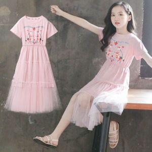Unlimited X Baby Girl Princess Dress Short Sleeveless Puff Sleeve Pink Dress Summer Skirt Doll Dress 110-160cm