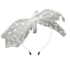 Womens cổ điển tiệc trà fascinators mũ siêu lớn Polka Dot Bowknot Headband
