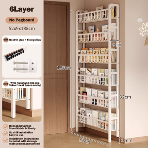 Global The door storage rack bookshelf shelving for books suspension bracket without punching storage rack bathroom storage organizer Wall mounted shelves Suitable for small apartments compact footprint