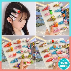 Set 5 kẹp tóc kim tuyến lấp lánh cho bé siêu yêu