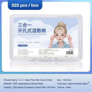 3-in-1 Disposable Wet Compress Cotton Pads Open Hole Multi-Use Face Cleansing Pads Stretchable Cosmetic