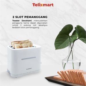 Pemanggang roti DoraHomi Toaster Listrik Low Watt 2 Slice BT-002W