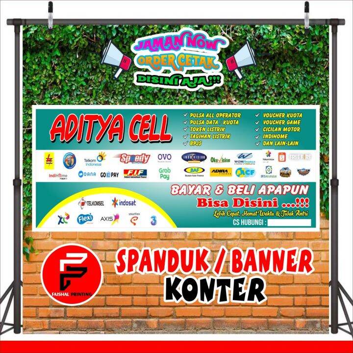 Spanduk Konter / Spanduk Pulsa / Banner Celluler/ Spanduk Custom Ukuran ...