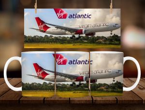 * 1 PC MUG WITH BOX * ATLANTIC AIRLINES MUG DESIGN 11oz with BOX SOUVENIR