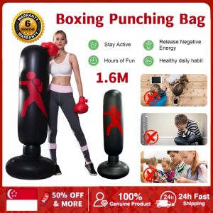 Puching bag 1.6M Inflatable Tumbler PVC punching bag stand Boxing Bag Glove Fitness Martial Exercise Sandbag