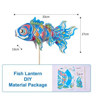 K10SEQ Gói vật liệu tự làm Đèn lồng cá Koi mừng năm Chống thấm nước Phong cách truyền thống Trung Quốc Đèn lồng Tết cổ xưa Không khí lễ hội Đèn lồng cầm tay phát sáng Tết Trung Thu