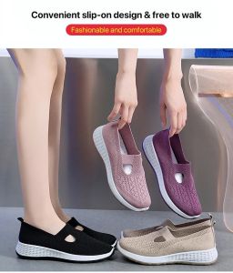 Casual womens mesh breathable shoes with soft soles suitable for all ages and occasions