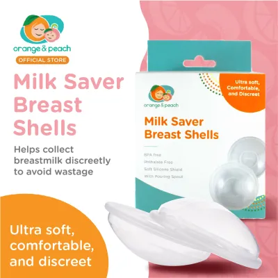 Orange and Peach Milk Saver Breast Shells Breastmilk Collection Shells Milk Collector Hands-Free for Maternity Bra