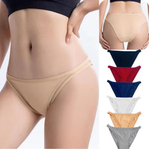 YIFAFA 3Pcs Pure Cotton Breathable Simple Panties Low-waist   Thin Strap Ladies Briefs Half Hip   Underwear Girls Comfort Lingerie M-XL