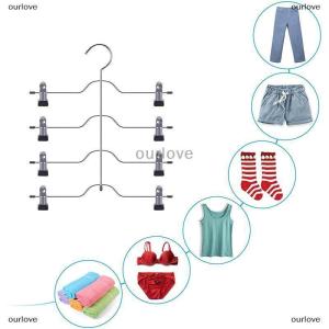 [COD] ourlove 6-Tier Skirt Pants Shorts Hangers Space Saving No Slip Storage Metal Skirt Rack