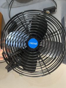 Quạt đơn 8inch 20cm đen sắt 12v 24v dùng trên ô tô