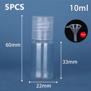 5pcs 10/30ml Plastic Flip Cap Bottles Empty Vail PET Bottle Container Cosmetics Lotion for Travel