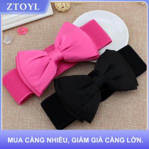 【ZTOYL】 Phụ nữ mới Bowknot cummerbunds đàn hồi Bow rộng căng bukle Dây thắt lưng vành đai thời trang cô gái ăn mặc Phụ Kiện Thắt lưng Thắt lưng