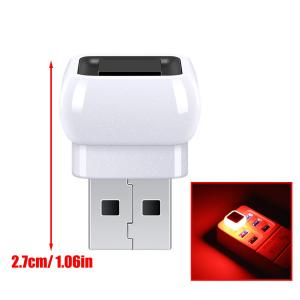 LED Car Interior Ambient Light Mini Square USB Decor Lamp 5V/1A Ice Blue/ Red/ White/ Neon Plug Play Vehicle Atmosphere Lighting