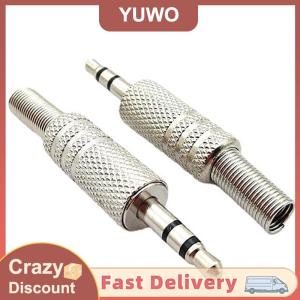 YUWO 1Pcs Replacement 3.5mm 2 Pole Male Repair Headphones Audio Jack Plug Connector Soldering For Most Earphone Jack Nickel Plated Knurled 3.5mm Plug 3.5mm Small Two-pin Plug 3.5 Mono Audio Head