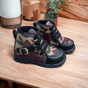 sepatu boots anak laki-laki//sepatu anak 1 tahun//sepatu PDL boots anak usia 1 -6 tahun//sepatu boot anak loreng