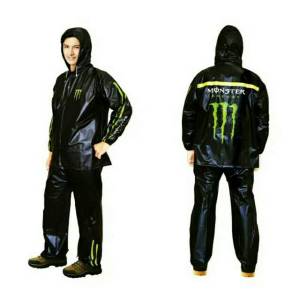 Jas Hujan Monster Energy Setelan Karet Fashion PVC