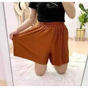 CELANA WANITA DEWASA PENDEK JUMBO HOTPANTS PLISKET LIDI BB 40-75 KG- CELANA PENDEK SANTAI