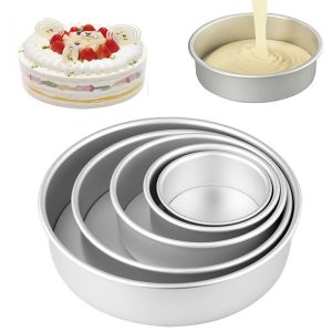 NCNC(okdeals01) Non Toxic 1 piece Dishware Safe Aluminum Alloy Round Wedding for Birthday Deep Bakeware Cake Pan Baking Pan Cake Mold