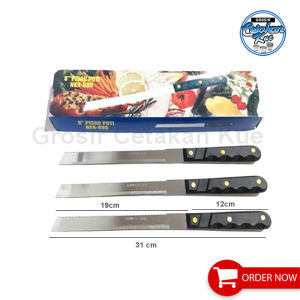 PROMO PISAU / KUE TART / BOLU / PISAU ROTI 2 SISI TAJAM DAN GERIGI BAHAN STAINLESS STEEL