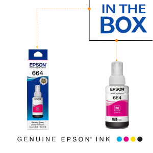 epson T664 Original Ink Bottle 70ML epson L405 L121 L1300 Ink Tank Printer ( BLACK-T6641 | MAGENTA-T6642 | CYAN-T6643 | YELLOW-T6644 )
