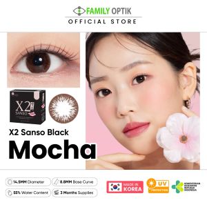 X2 Sanso Black Mocha Monthly Softlens Warna