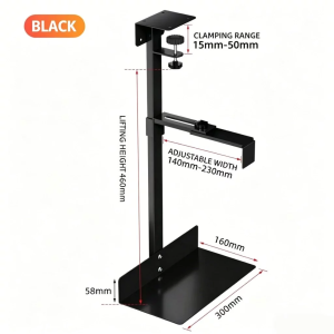 Non Perforated Suspension Host Bracket Suspended Hanging Adjustable CPU Suspended Metal Bracket Office Desk Storage