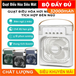 Quạt điều hòa phun sương Quạt phun sương hơi nước 3 tốc độ gió 5 ô phun sương làm mát nhanh không gây khô da hẹn giờ thông minh Quạt điều hòa hơi nước Máy điều hòa làm mát không khí HOT TREND MÙA HÈ 2024
