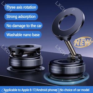 360° Adjustable Magnetic Phone Holder Foldable Car Navigation Holder Vacuum Mount for Car/Desk/Bathroom/Universal Use