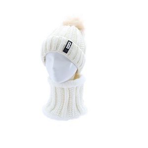 HEALMEYOU Windproof Winter Knitted Scarf Hat Thick Keep Warm Winter Hat Scarf Set Fashion Neck Protection Cycling Warm Wool Outdoor
