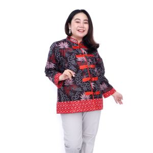 Atasan Batik Blouse Big Size Wanita  Lengkap S-M-L-XL-XXL-3L-4L-5L Model Blus Jumbo Seragam Batik / Atasan Big Size / Blus Batik Jumbo Kerja Wanita / Pakaian Kerja Jumbo Wanita Kantor