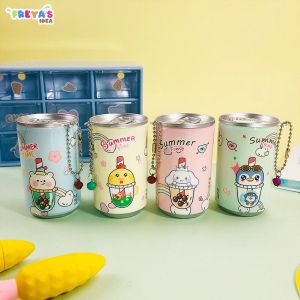 FR-C792 Tissue Basah Kaleng Mini Korea Karakter Lucu Isi 30 Lembar Sekali Pakai Portable ada Rantai