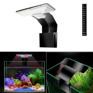 Senzeal M-180 Aquarium Light High Brightness LED Color Alternating Light 220V 5W 550LM for Less than 12Inch Fish Tank Black