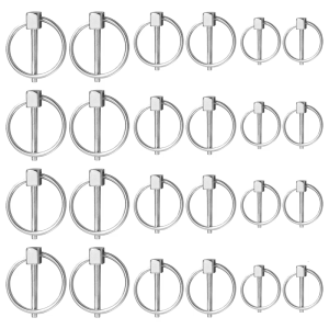 8Pcs Round Safety Pin Fastener Heavy Duty Tractor Linch Pin Clip Stainless Steel Shafts Locking Pin Hardware