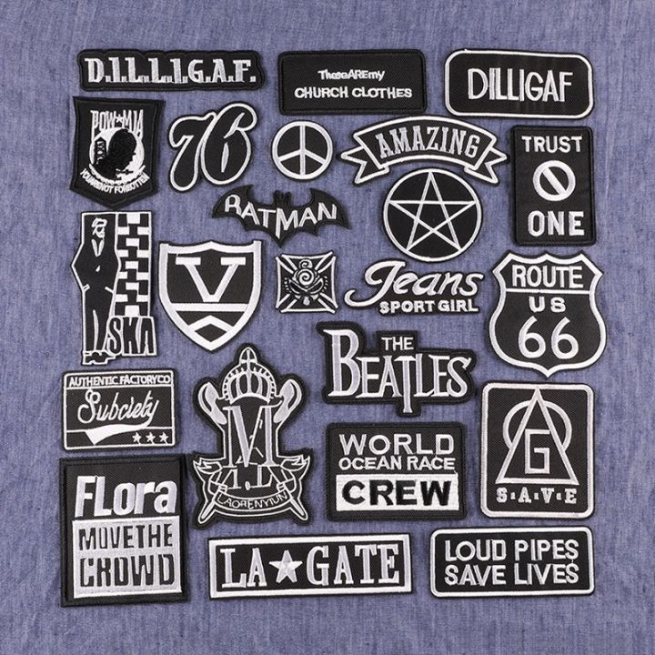 Pro Patch Store Black and White Letter English Series, DIY Embroidery