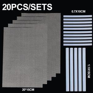 20PCS Car Bumper Crack Repair Kit Stainless Steel Car Crack Fix Mesh Hot Melt Glue Sticks Auto Fender Hole Grill Guard