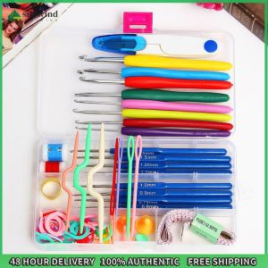 Sikiwind 16 Size Crochet Hook Set Crochet Hook Stainless Steel Long Crochet Needles Ergonomic Crochet Needles Set for Adults Beginners