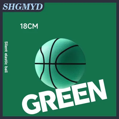 SHGMYD 18 21 24cm Bouncing Mute Ball Indoor Silent Basketball With Hoop High-Resilience Lightweight Mini Basketball Kids Gifts