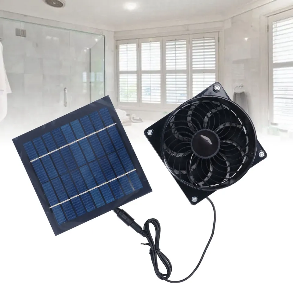 Solar Powered Fan 5W 6V Solar Panel Exhaust Fan Air Circulation