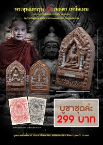 ขุนแผนเนื้อน้ำตาล ก่ะละซาปานหน่อย หลังพลอยเสก ฝังตะกรุดตะกั่ว 9 ดอก