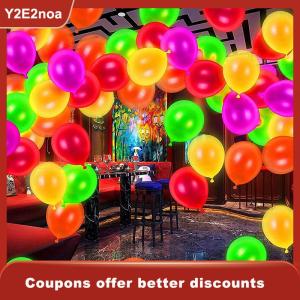 【Y2E2noa】 10Pcs Neon Glow Balloons Reusable Glow In The Dark Balloon 10 Inch Happy Birthday Party Wedding DIY Fluorescent Balloon Arch