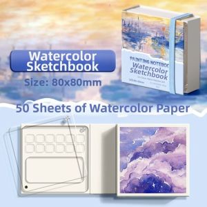MAELIN with Paint Palette Tearable Painting Book Travel Watercolor Palette Grid Paint Box Paint Palette Notebook Trendy Acrylic Watercolor Paint Book Notebook