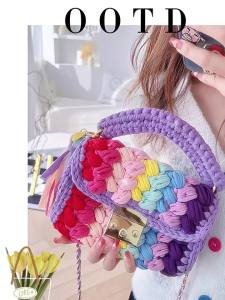Womens handmade woven bags crochet bags tassel bags cross-border e-commerce shoulder bags crossbody bags wholesale