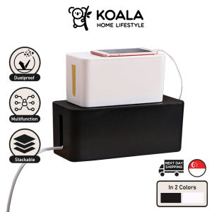 🇸🇬 🔥 Koala Home  Cable Storage Organizer Box - Cord Protector for Power Cables Chargers & Computer Wires | Durable Multi-Purpose Organizer